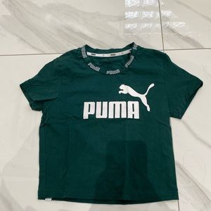 Green Puma cropped t shirt